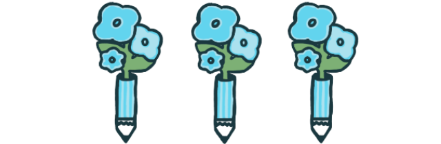 immagine decorativa che illustra delle matite da cui sbocciano fiori
